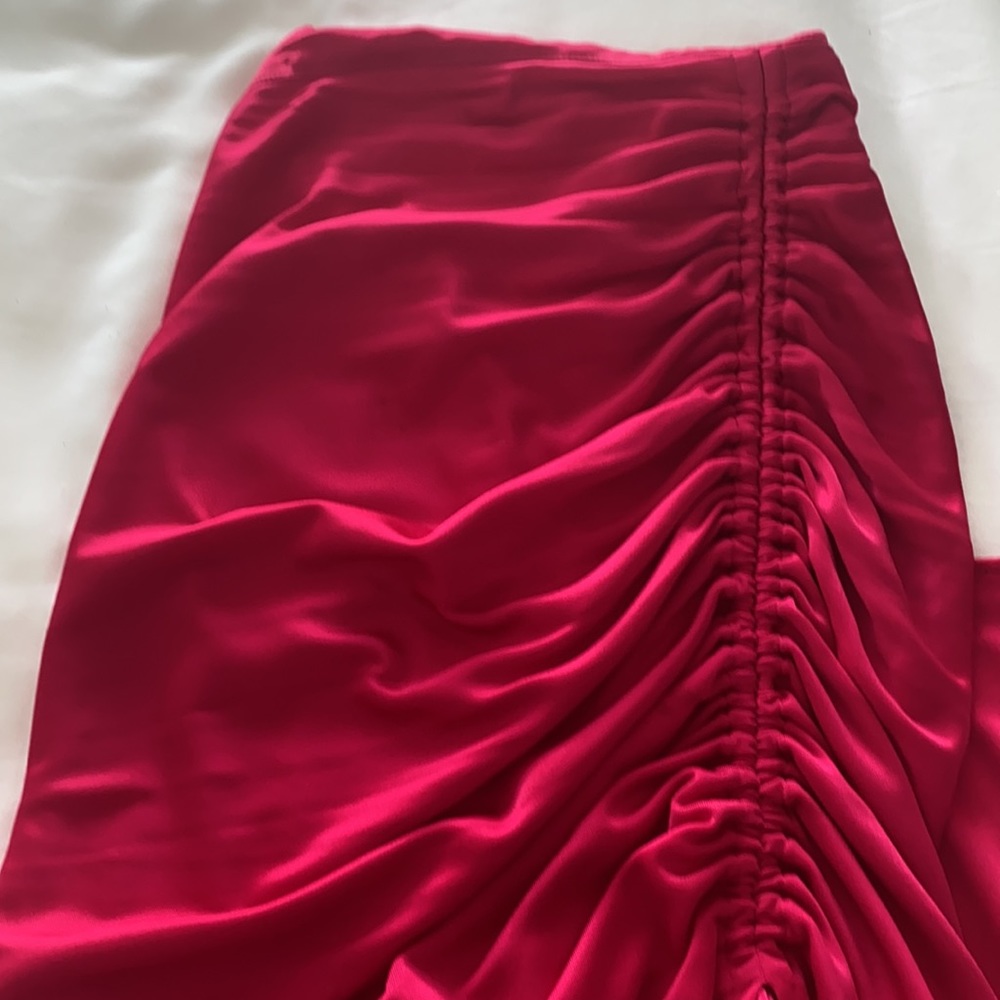 The Attico raspberry pink high rise draped midi skirt 38 XS - Picture 9 of 10